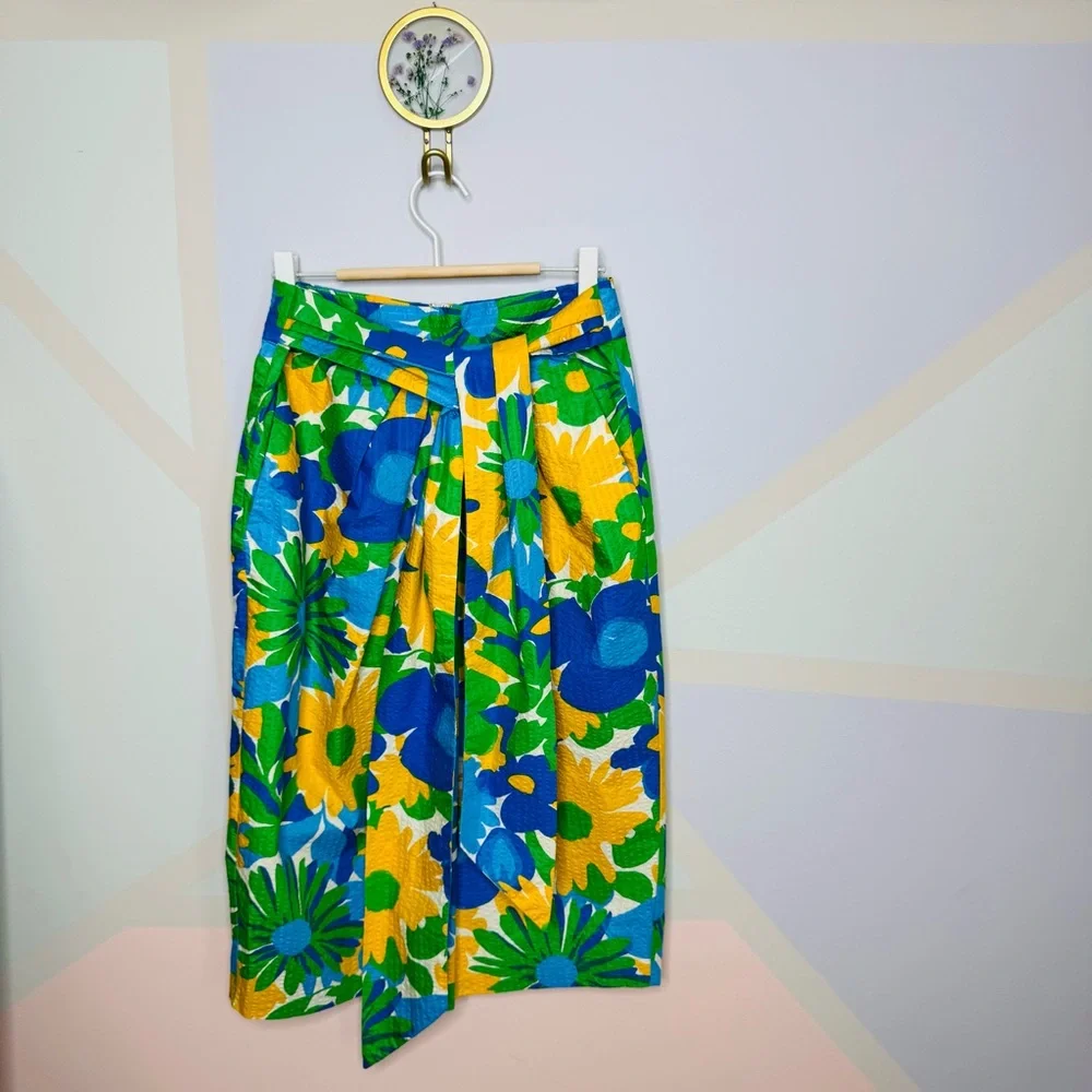 J crew tie waist high rise skirt